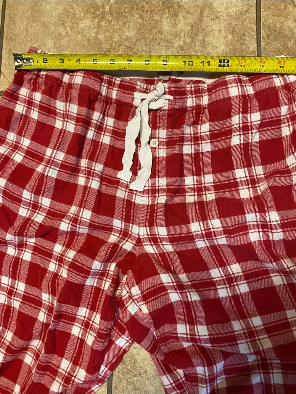 J. Crew Red and White Plaid Flannel Pajama Set Large Unisex Fall Cotton Cozy